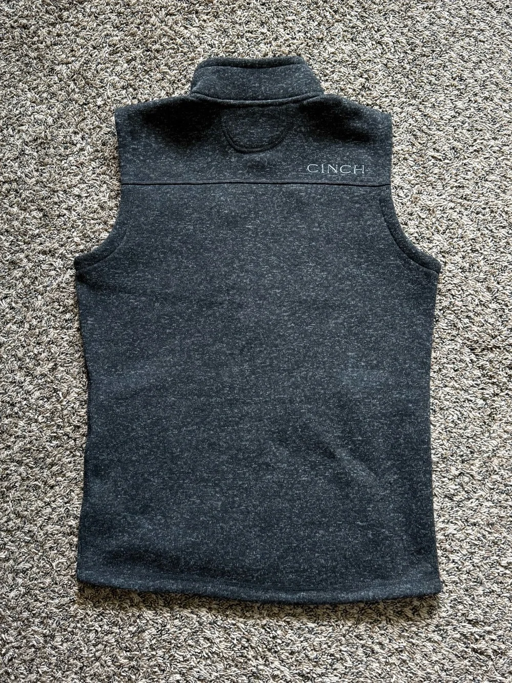 Cinch Men’s Heather Charcoal Sweater Fleece Vest Size Small